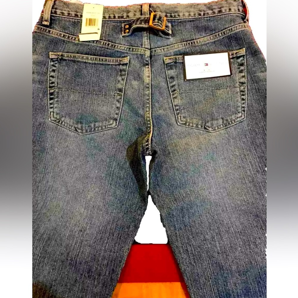 Tommy Hilfiger Hipster BLUE Bootcut jeans NEW Women 6 Buckle strap In Back, 2002